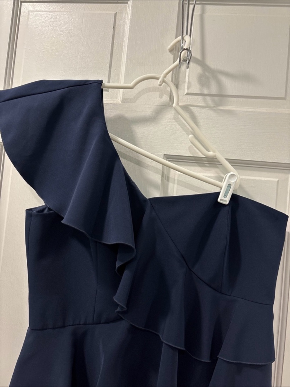 Trina Turk Women’s One Shoulder Ruffle Sheath Dress Size 16 Deep Blue Formal EUC - Picture 3 of 9